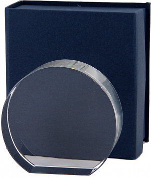 Награда хрустальная CR0006 80х74х37мм футляр в комплекте