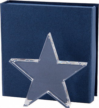 Награда хрустальная CR0004 100х100х20мм футляр в комплекте
