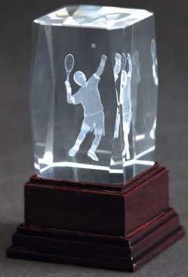  Награда хрустальная Теннис CAW70120/EART 70х70х120мм 