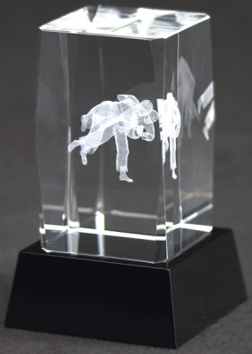  Награда хрустальная Дзюдо CAL50105/JUD 50х50х105мм 