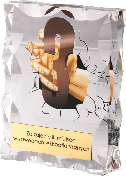 Награда хрустальная 3 место (12*9) KR12090/3 Награда хрустальная 3 место (12*9) KR12090/3