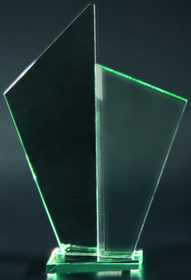 Награда стеклянная G025 250х170мм футляр в комплекте 