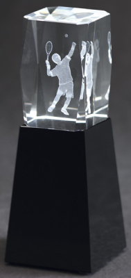  Награда хрустальная Теннис CAC50180/EART 50х50х180мм 